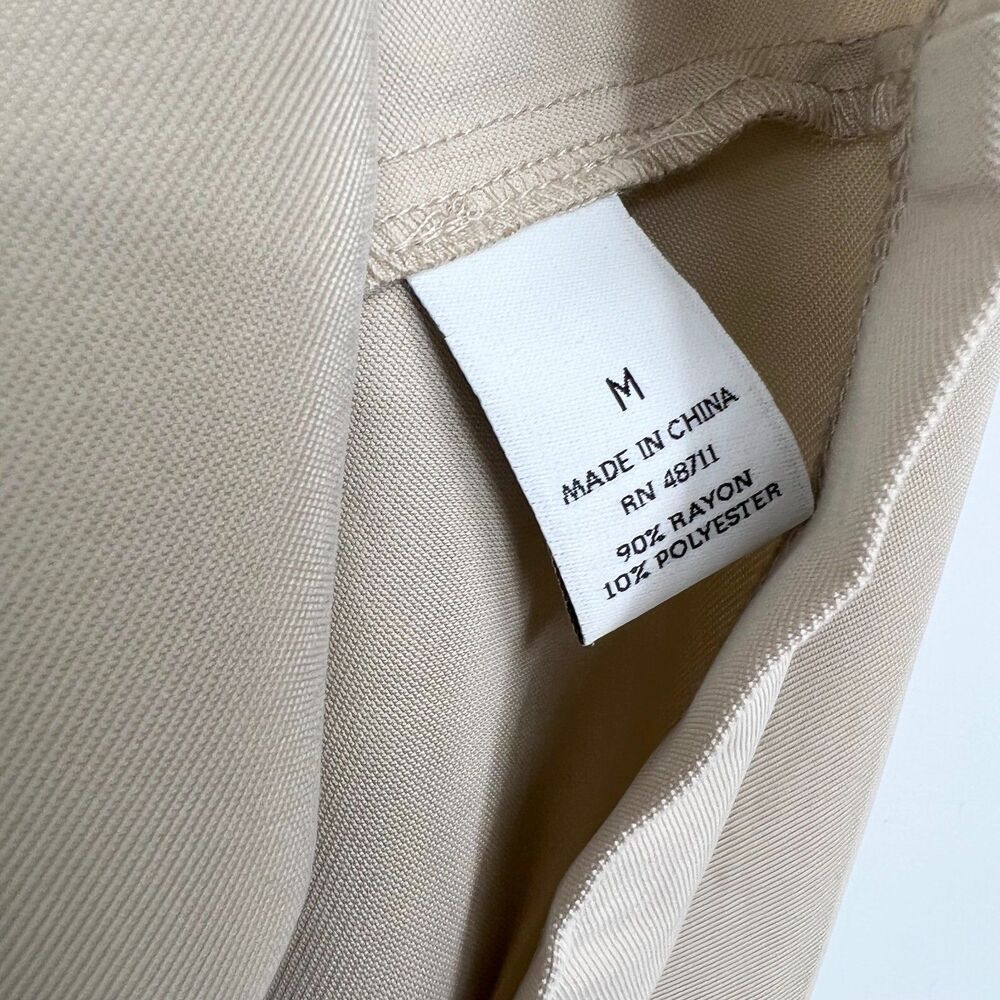 Khaki Wrap Jacket Women's Size Med Tie Front Dressy Business Professional - Picture 11 of 13